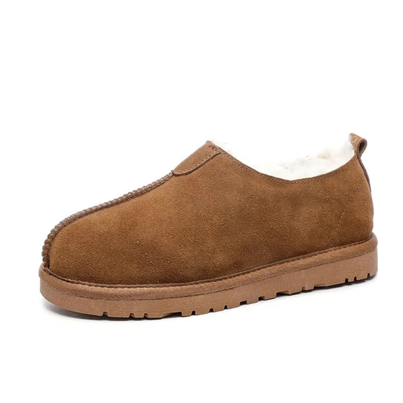 Winter Cotton Shoes for Men and Women Casual Cotton Shoes Flat Bottom Plush Loafers Shallow Mouth Thickened Home Cotton Slippers250114bj