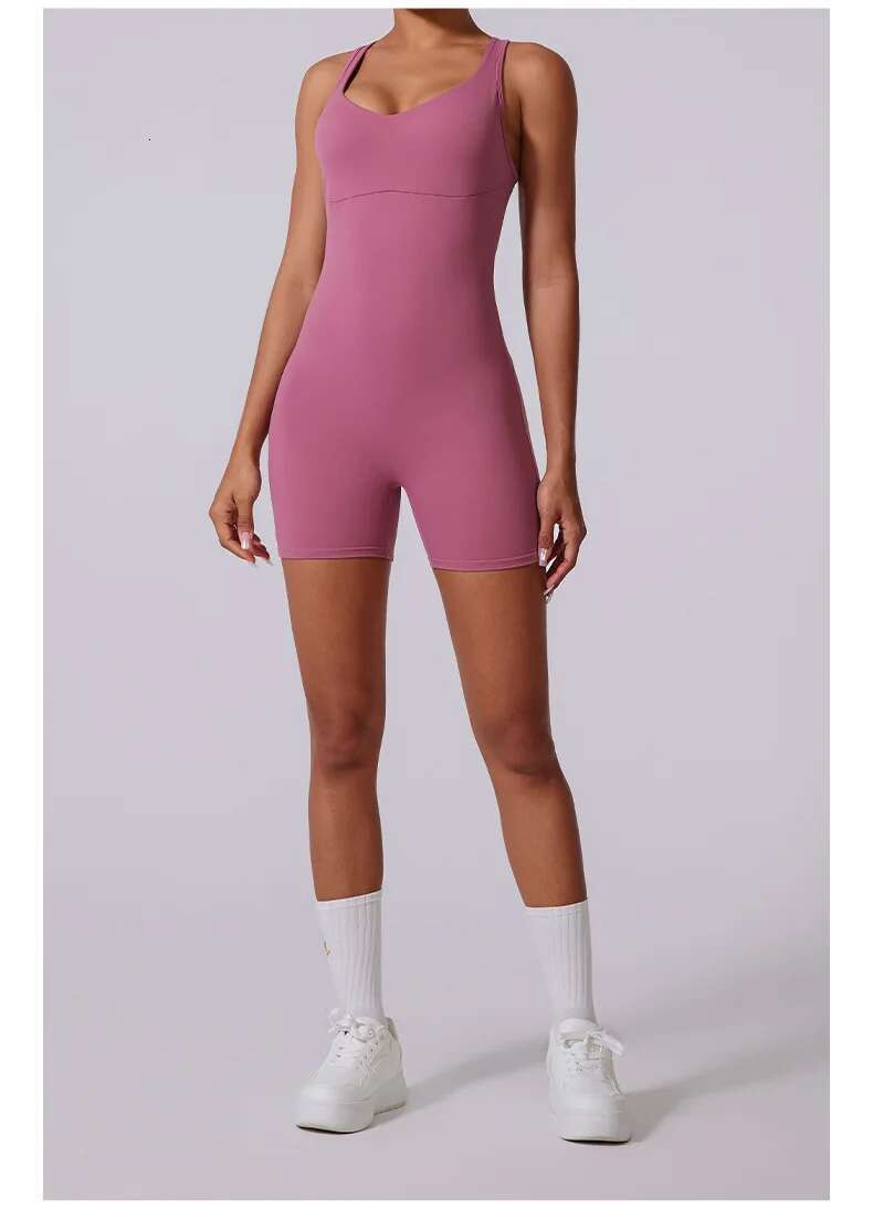 Ddmyoutdoor China Domestic Mermaid Curve Autumn And Winter New Product High Support Cross Hollow Out Beauty Back Shorts Yoga Jumpsuit