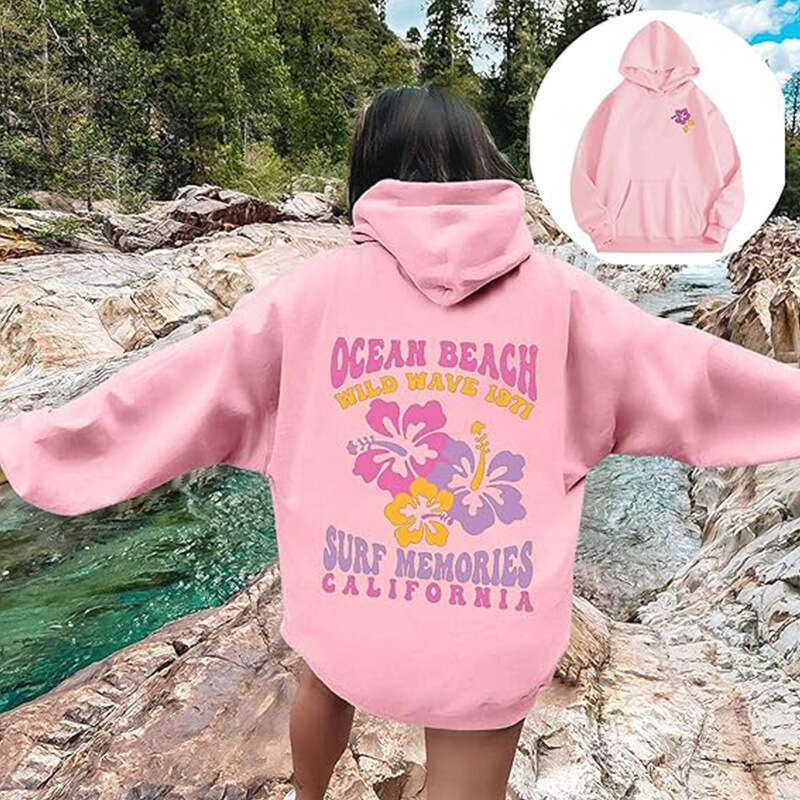 New European women's To Live for the Hope of it All off shoulder sleeve threaded hoodie