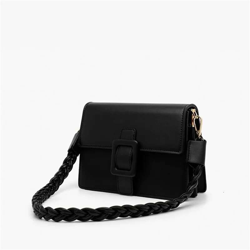 Designer Handbag Women's Solid Color Handbag Large Capacity Black Handbag With Double Shoulder Straps