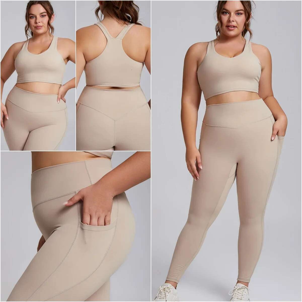 Ddmyoutdoor China Domestic Yoga Set XL Plus Size Workout Oufit Curvy Sports Bra Gym Leggings Stretch Fiess Suit Tight Fitting Women Activewear