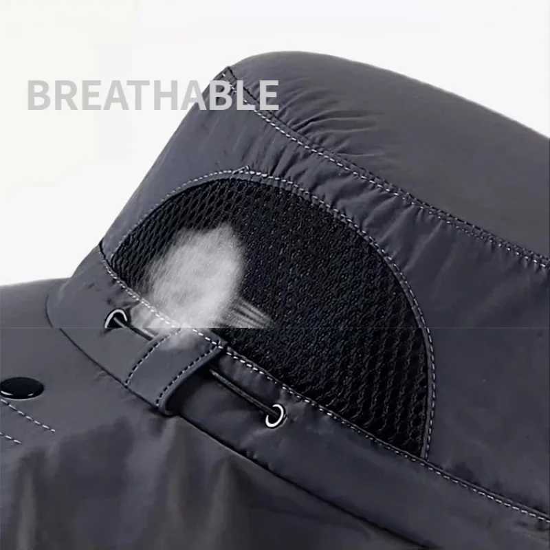Sunblock Hat Mens Neck Guard UV Protection Fishing Mountaineering Hat Outdoor Breathab Fisherman Hat Windproof Large EavesXJ250116