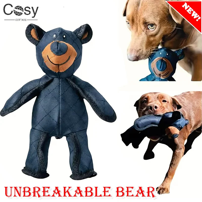 Unbreakable Bear Toys for Dog Teddy Extreme Pet Chewer Indestructible Plush Squeaking Toy Tough Heavyduty 250115