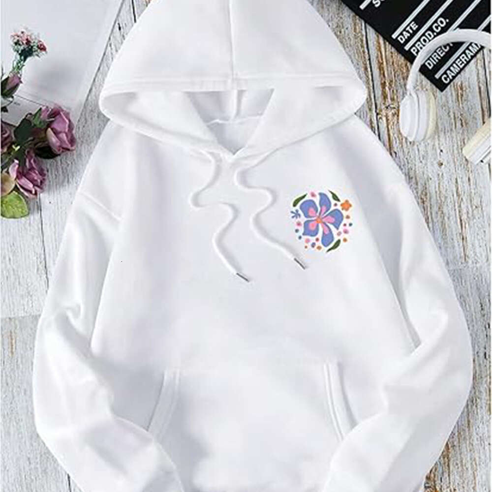 New SOLY HUX Women's Flower Letter Printed Drawstring Hoodie Coat