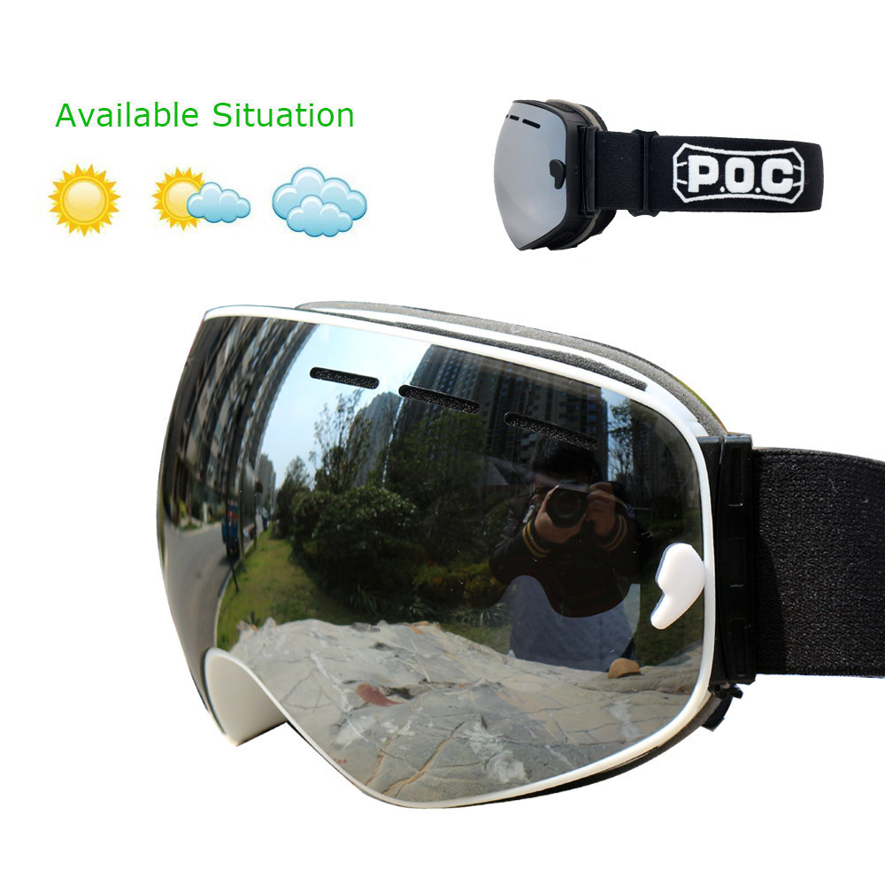 Ski Goggles Double Layers UV400 Anti-fog Big Ski Mask Glasses Skiing Snow Snowboard Goggles Men Women Ski Eyewear 240717