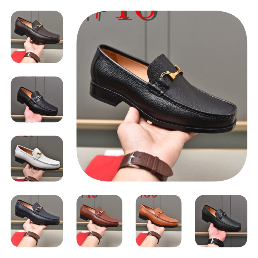 luxurious Italian Men Dress Shoes 2023 Oxford Genuine Leather Moccasins Brown Black Men Designer Loafers Shoes Men Classic High Quality Wedding Office Formal Shoes
