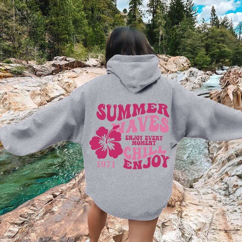 S-5XL new letter printed off shoulder hooded classic pocket casual fashion pullover sweatshirt