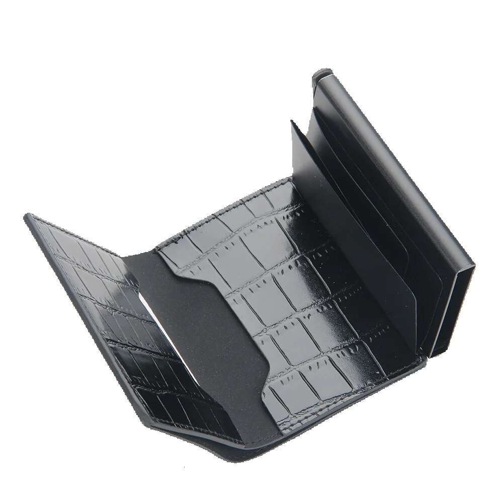 Hot-selling multifunctional portable wallet for men. Aluminum box anti-theft card holder. RFID short style. Automatic pop-up card case
