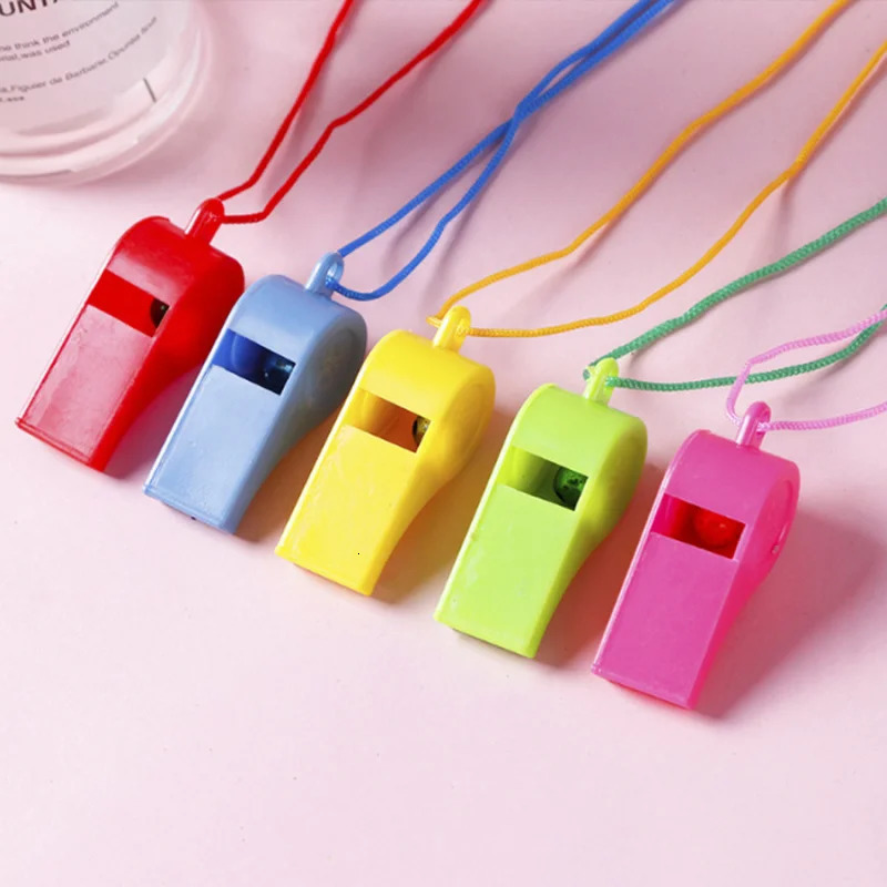 24pcs Sporting Goods Plastic Whistle Colorful Cheer Referee Fan 250107