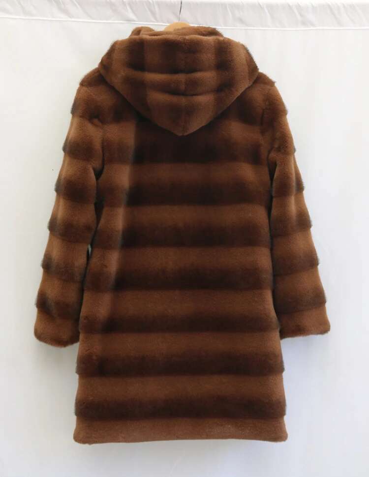 DEAT Fashion Women's Faux Coat Hooded Covered Button Loose Thick Warm Imitation Mink Fur Jacket Winter 2024 New Tide 7Ab5406