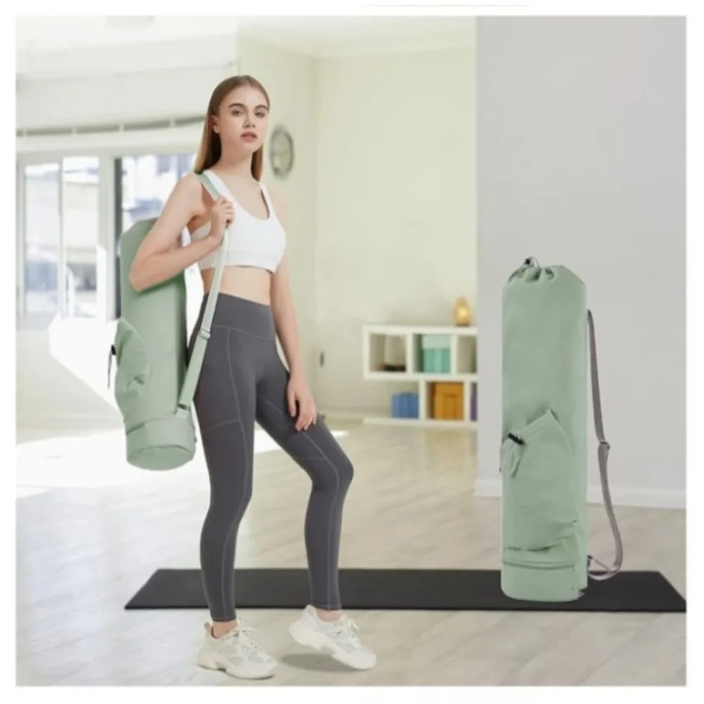 Multifunction Storage Bag Large Capacity Exercise Yoga Mat FullZip Canvas Adjustable Shoulder Strap Waterproof Fitness 250114