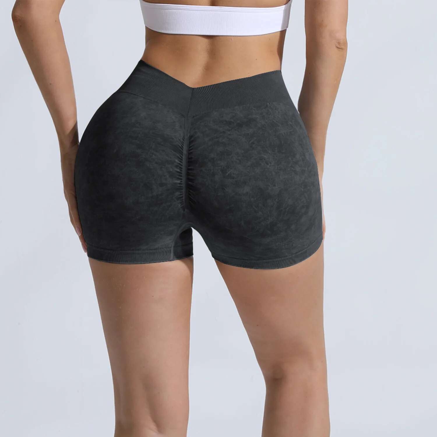 Ddmyoutdoor China Domestic Mermaid Curve High Peach Hip Lifting Running Fiess Women S Belly Tight Body Expose Waist Wash Yoga Shorts
