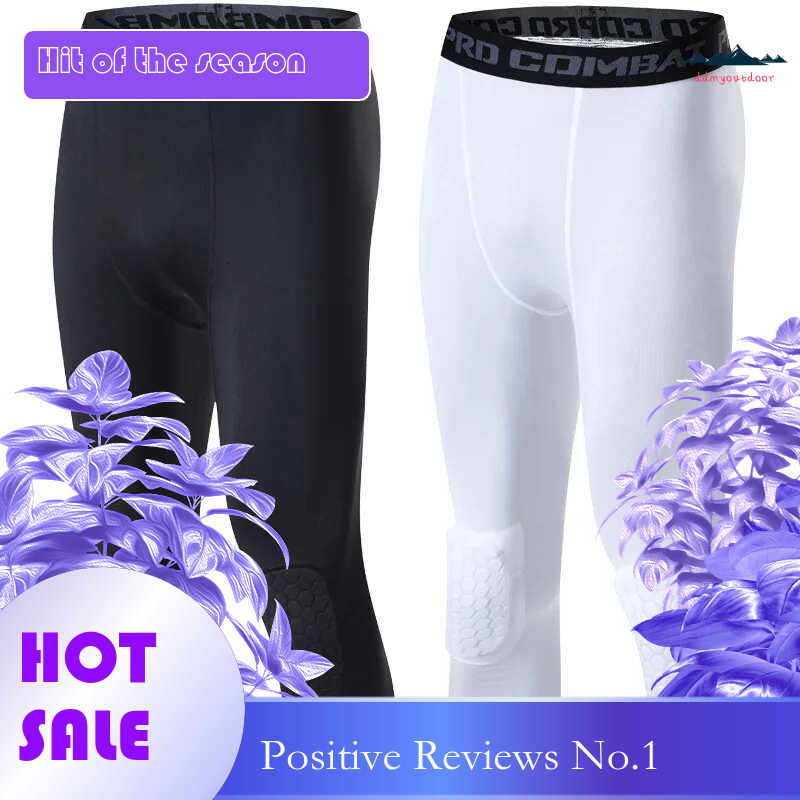Ddmyoutdoor China Domestic Men Compression Sport Cropped Pants Running Basketball Man Crossfit Fiess Leggings Gym Training Tights With Knee Pads
