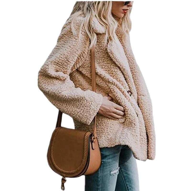New Autumn Winter Women Faux Fur Coat Female Oversized Teddy Jacket Ladies Outerwear Overcoat Thick Warm Plush Coats