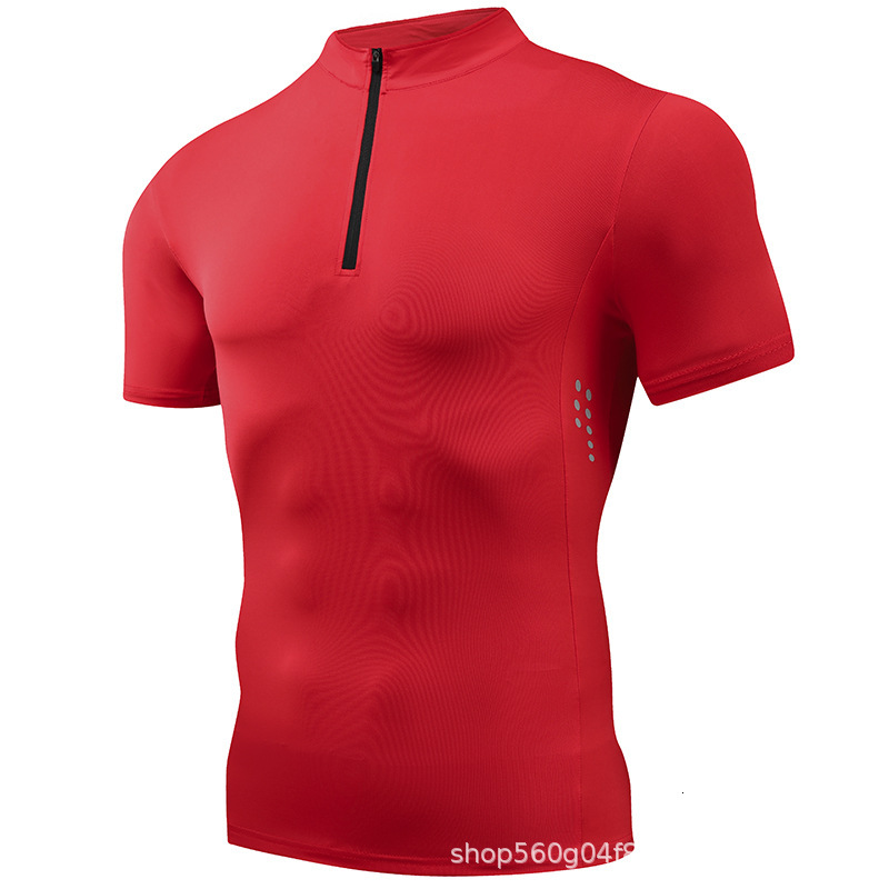 Ddmyoutdoor China Domestic Half Zip Stretch Quick Dry Stand Collar Running Shirt Men Compression Crossfit Trainning Gym Fiess T Shirt Sportswear Cloth