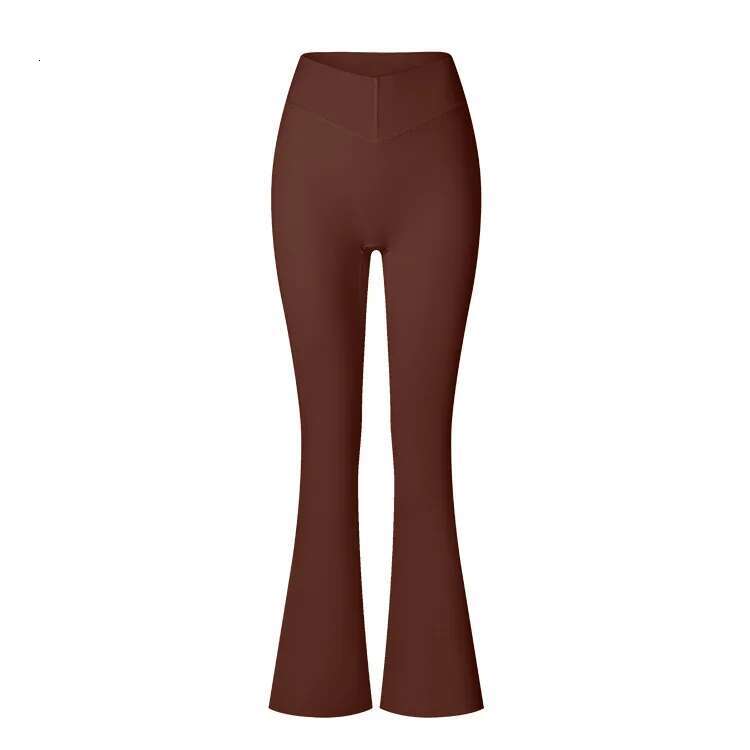Ddmyoutdoor China Domestic Mermaid Curve Autumn And Winter New Sanding Flared V Waist Tight High Waist Shaping Sports Peach Pants