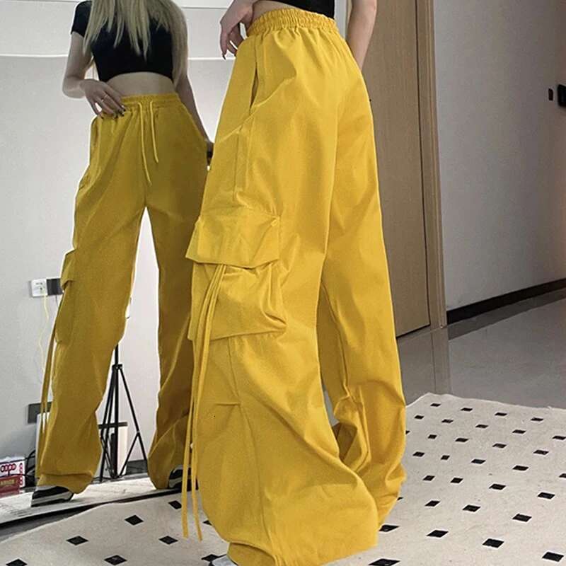 Y2k Cargo Pants Women Streetwear Oversized Wide Leg Sweatpants Haruku Big Pockets Joggers Bf High Waist Baggy Sports Trousers