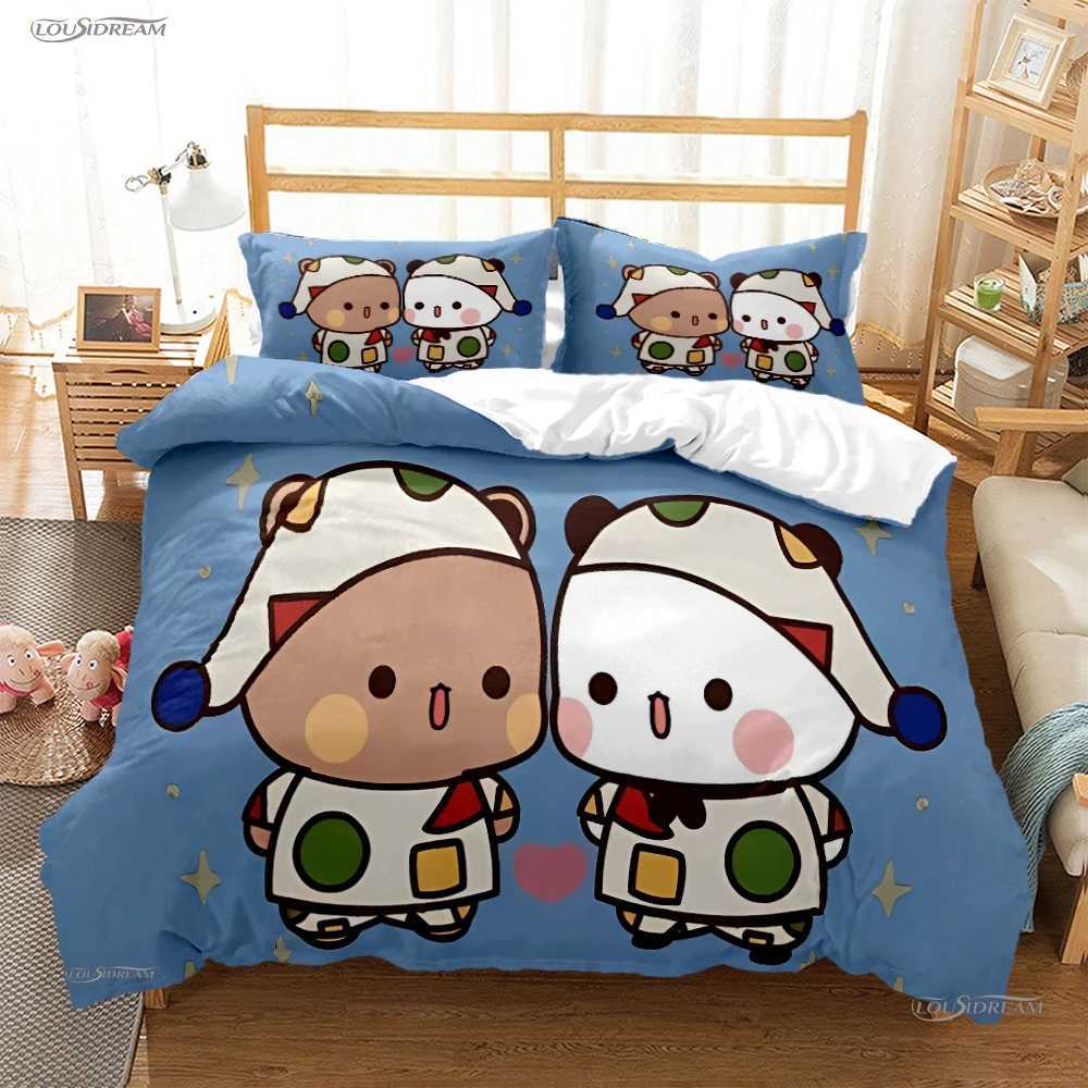 Bubu Dudu Cartoon Bear Panda Duvet Cover Cute only Bedding sets Soft Quilt Cover and Pillowcases Single/Double/Queen/King Kids M250118