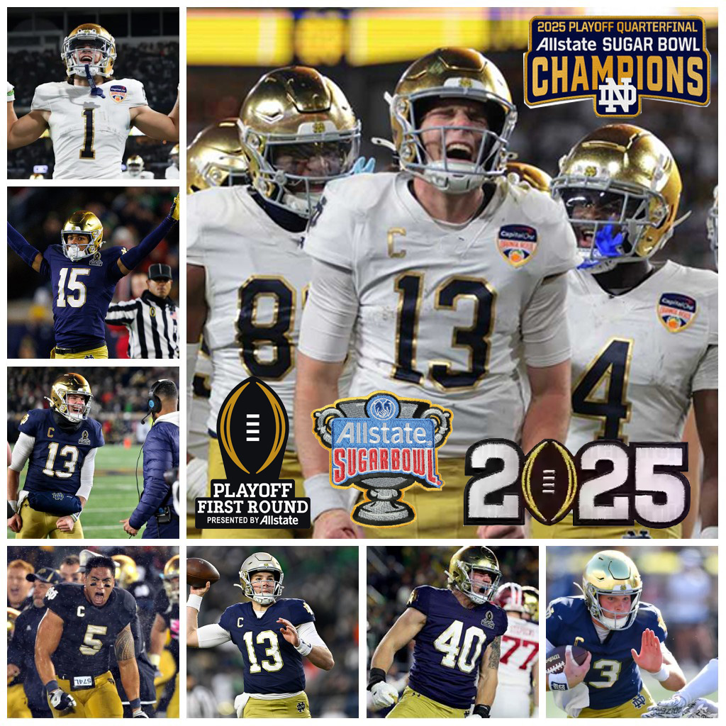 Jeremiyah Morrison Notre Dame Fighting Irish 2025 College Football Playoff Jersey Love Benjamin Riley 13 Leonard Beaux Collins Joe Montana Jack Kiser NCAA College