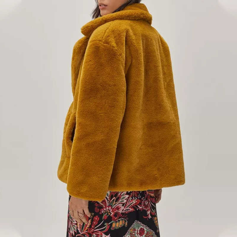 Ins Chic Strt Fashion Girls Blue Cropped Plush Fur Coat Women Winter 2024 New Trend Faux Rabbit Fur Jacket Coats Short Outwear X241214