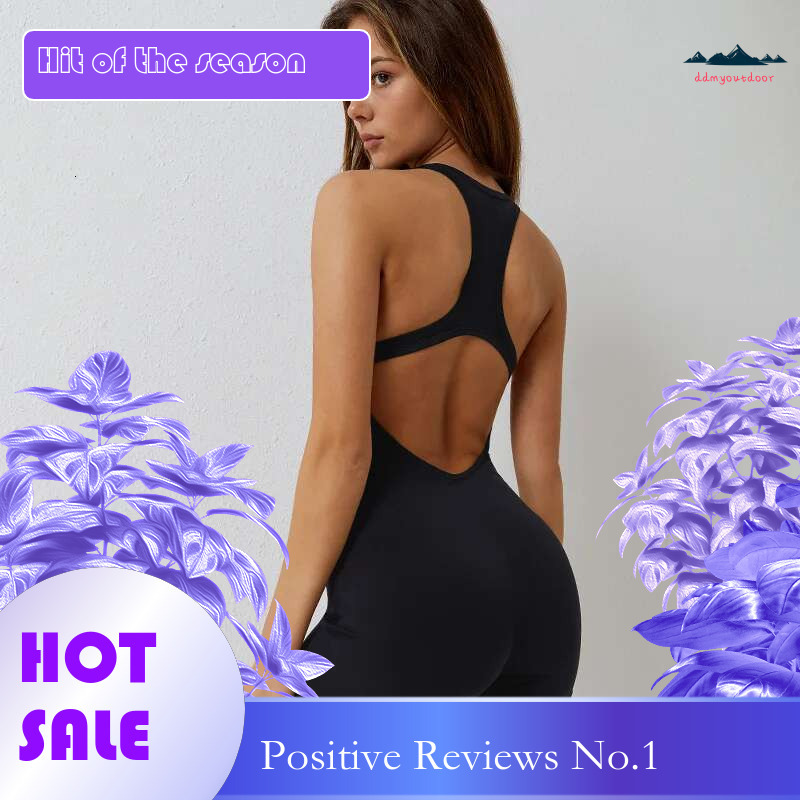 Ddmyoutdoor China Domestic DANCEFISH New Women Beautiful Back Sleeveless Shorts Sets Elegance U Collar Dancewear Workout Gym Aerial Yoga Jumpsuits