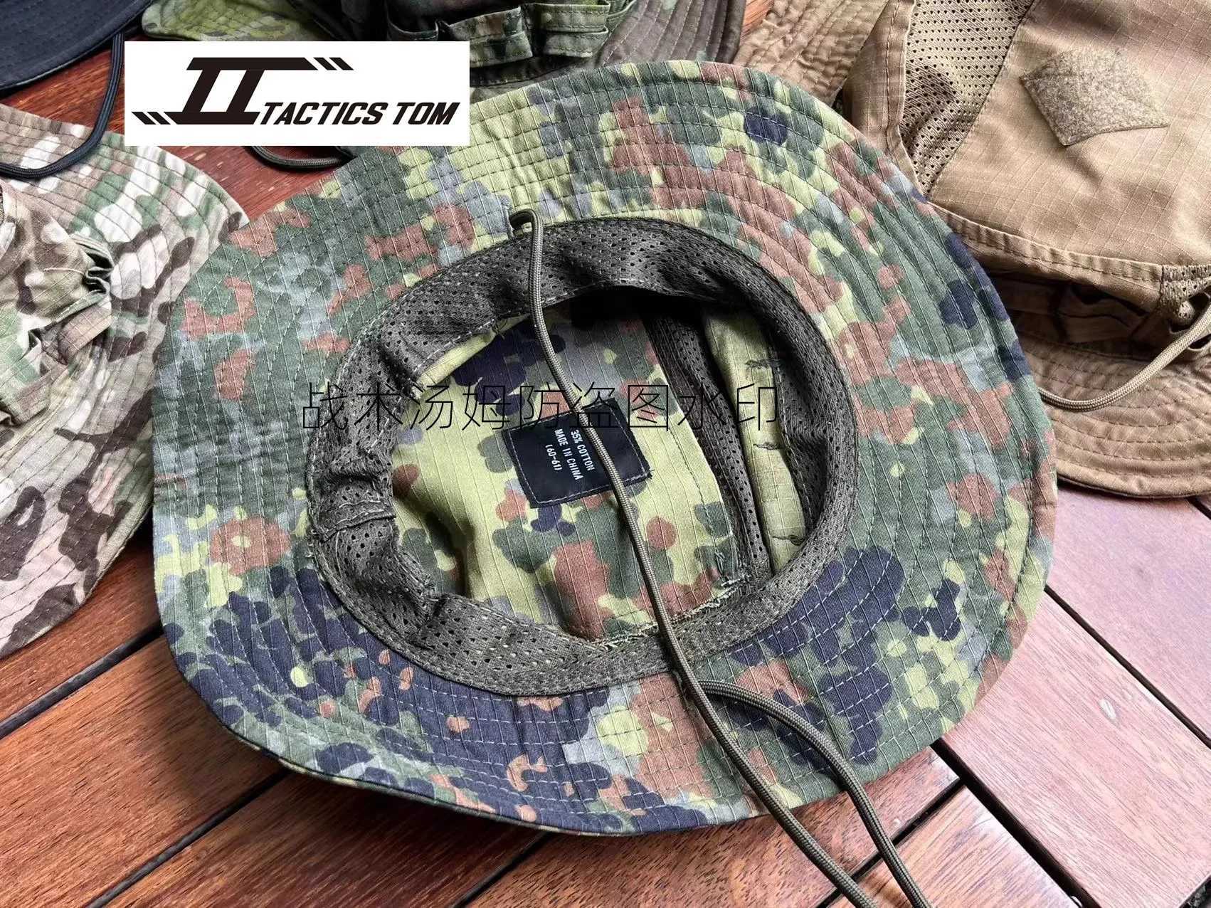 Tactical TOM Outdoor tactical Adjustab boonie hat Camouflage Round Brim Hat Visor Fisherman Hat Multi-camouflageXJ250116
