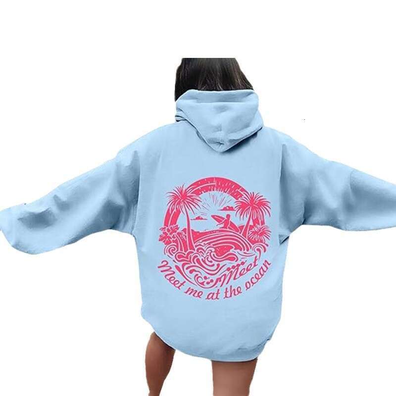 Ladies' Cute College Style Hoodie Dropped Shoulders, Long Sleeve Drawstring Hoodie, Top with Pocket