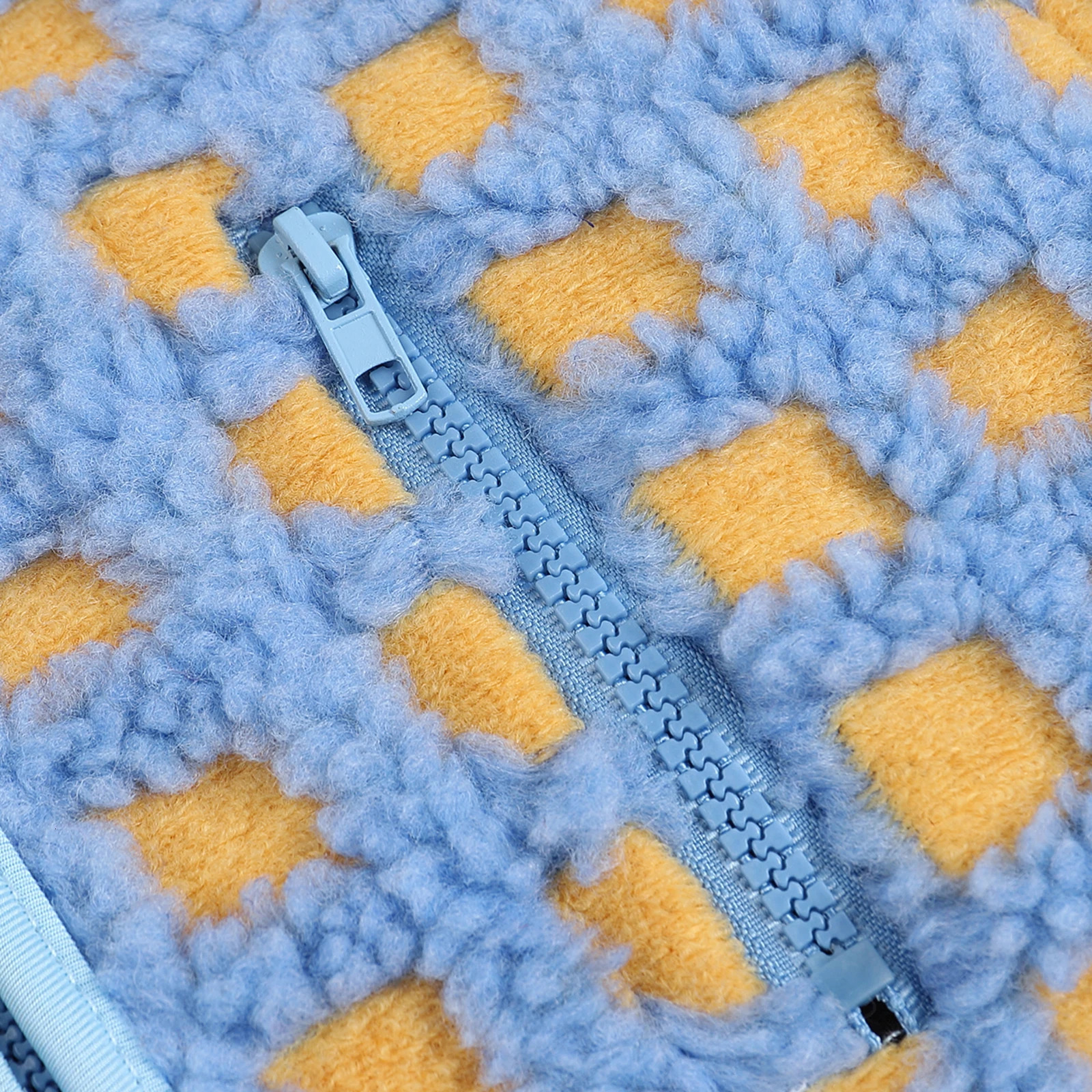 Womens Fuzzy Checkered Vest Sleeveless Stand Collar Zip Up Vest Jacket Loose Spring Fall Warm Outwear 250113