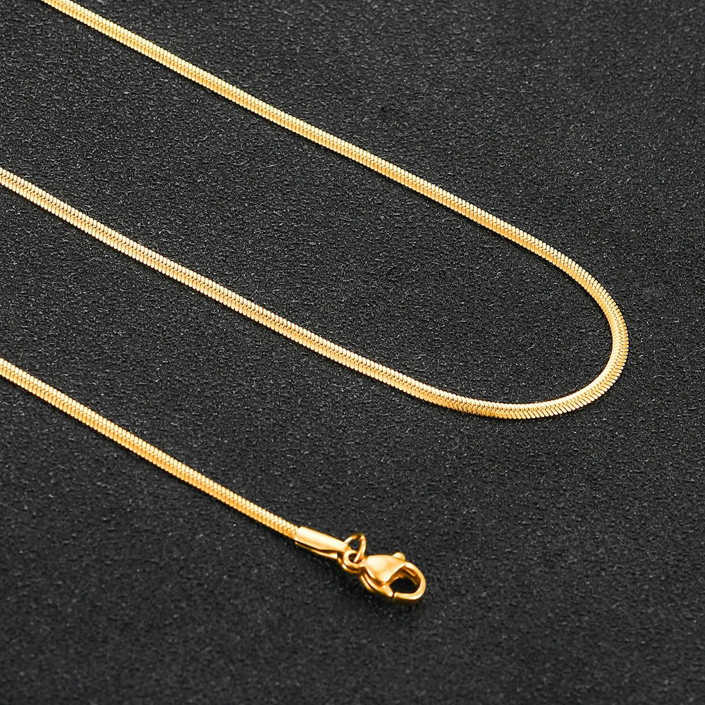 Width 1mm2mm Flat Snake GoldSilverBlackRose Color Stainless Steel Necklace Vintage Thin Chain Women And Man Jewelry 250114