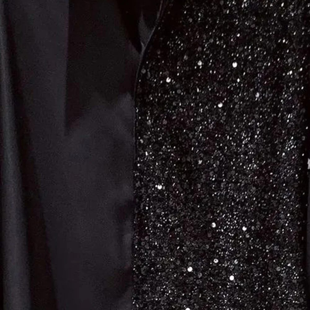 Mens long sleeved shirt fashionable nightclub party sequin shirt trend LGBT stitched button up shirt neutral collar solid color shirt 250110