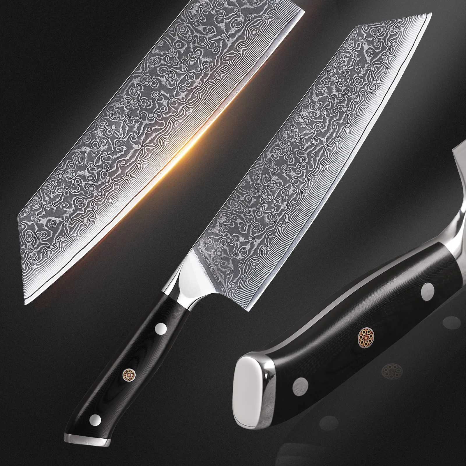 TURWHO 8.5 Japanese Style Kiritsuke Chef Knife 67 Layer Damascus Steel Slicing Meat Cleaver Beef Professional Kitchen KnivesXJ250117