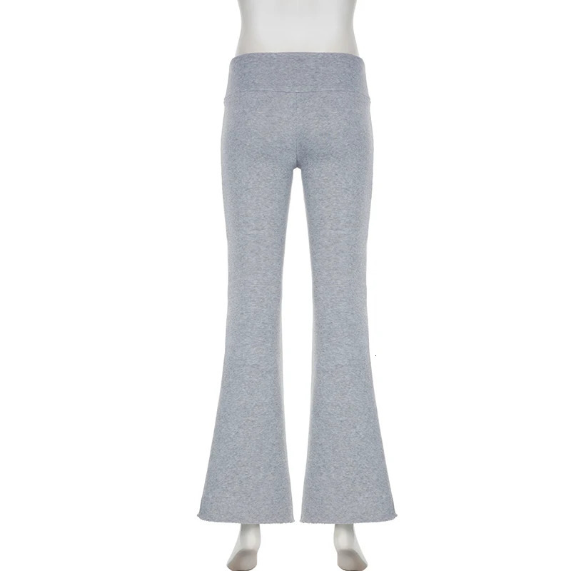 Darlingaga Casual Solid Low Waist Autumn Sweatpants Rolled Korean Fashion Skinny Flared Trousers Cuffs Harajuku Boot Cut Pants 250113