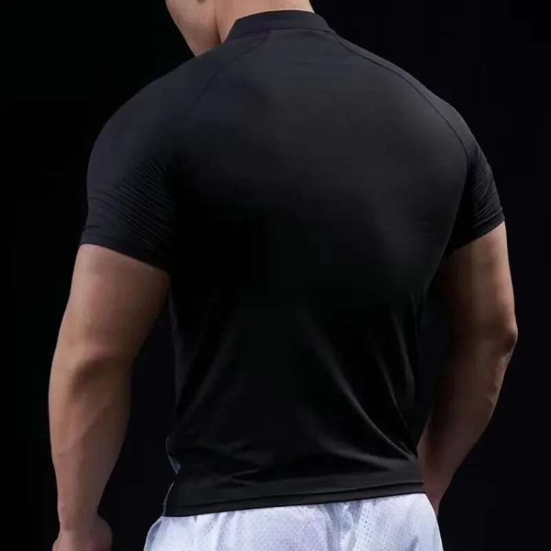 Ddmyoutdoor China Domestic Men Fiess Trainer Training T Shirts Workout Gym Compression Sweatshirt Running Football Jersey Man High Collar Sportswear T