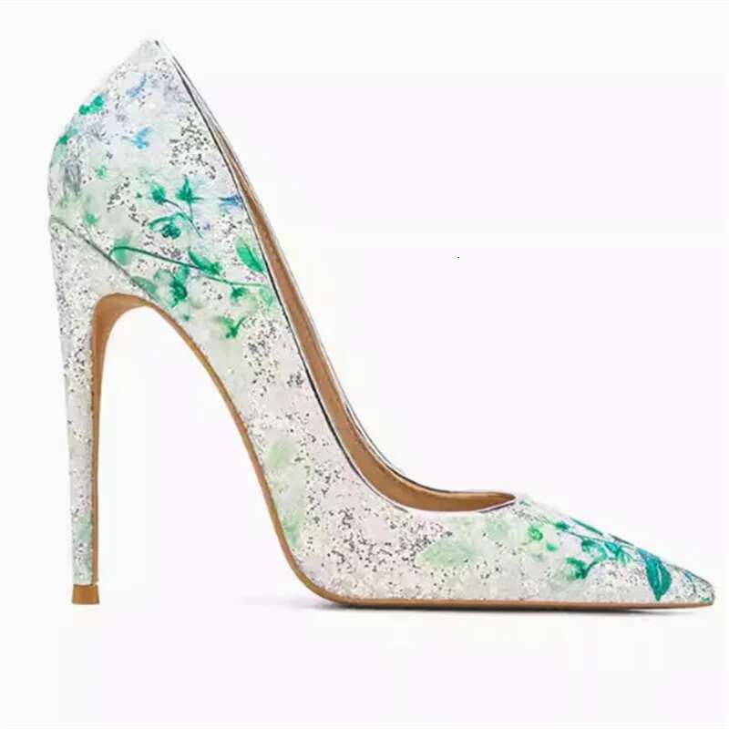 Sexy Wedding Party Women's Slim High Heels Fashion Sparkly Sequin Single Shoes
