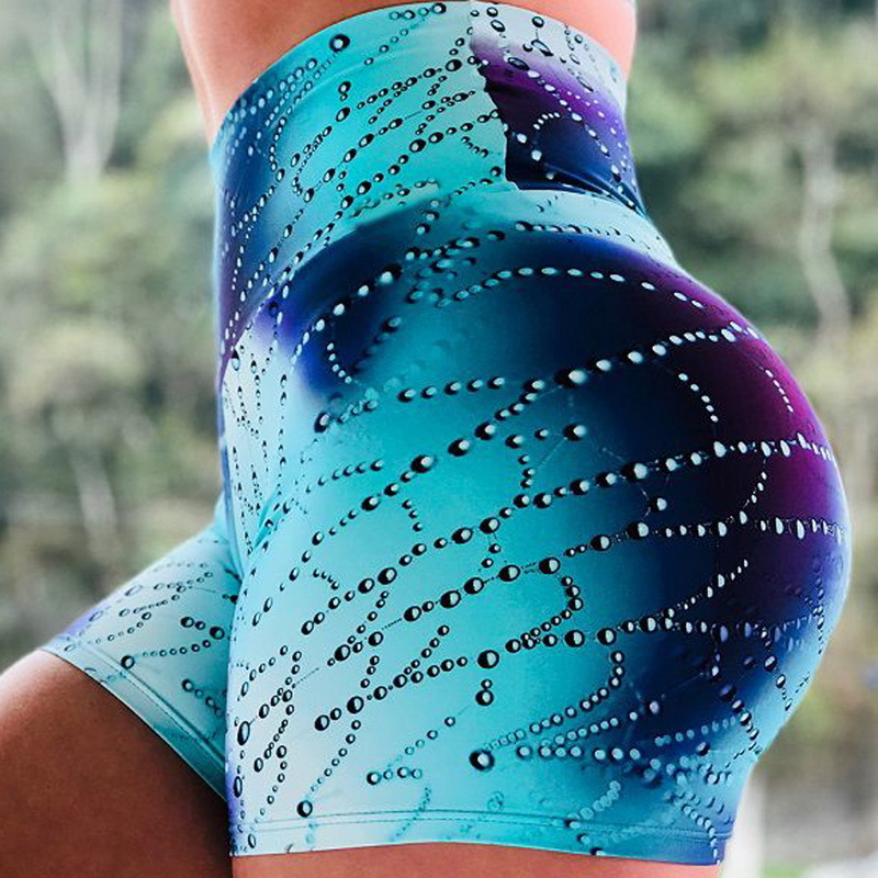 ddmyoutdoor Women's Sports High Waist Wave point Shorts Sports Fitness Weaving Snake Printed Yoga Shorts Yoga Breathable Athletic Leggings