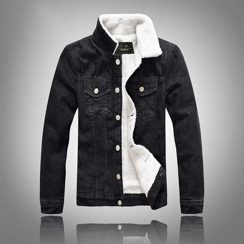 2023 AutumnWinter Fashion Solid Color Lamb Wool Denim Jacket Mens Casual Thick Warm High Quality PlusSize M3XL 250110