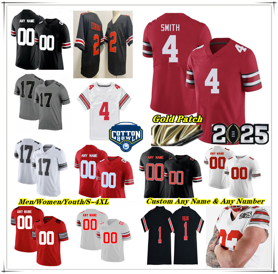 NCAA Football Jersey College JT Tuimoloau CJ Stroud Marvin Harrison Jr Justin Fields Ezekiel Elliott Nick Bosa Eddie George Chris Olave Garrett Wilson Jack Sawyer 5X