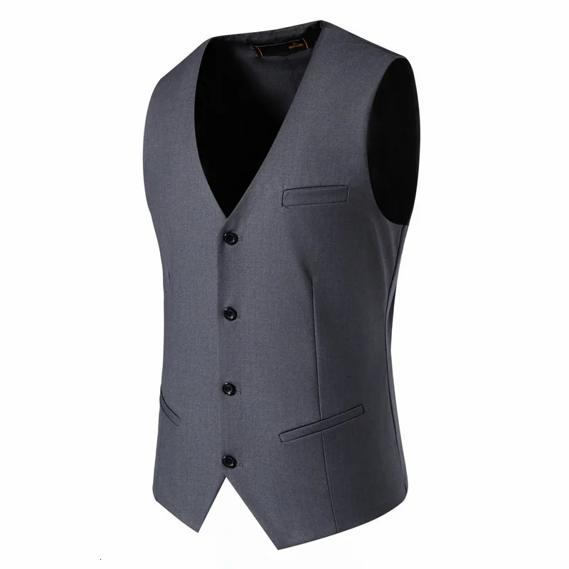 Mens Suit Vests Solid Color VNeck Fashion Slim Fit Sleeveless Wedding Waistcoats Men Smart Casual Formal Dress Vest Plus Size 250114