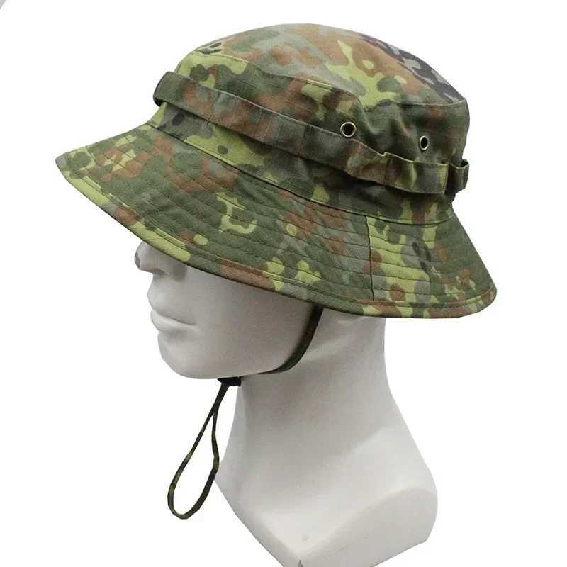 Mens Camouflage Bucket Hat Tactical Sunscreen Outdoor Travel Climbing Fishing s Training Beach Panama Hiking HatXJ250116