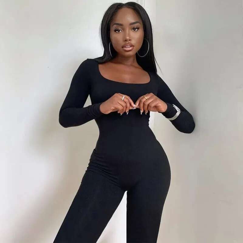 Dulzura Women 2024 Autumn Winter Long Sleeve Bodycon Streetwear Jumpsuit Overall One Piece Outfit Wholesale Items For Business