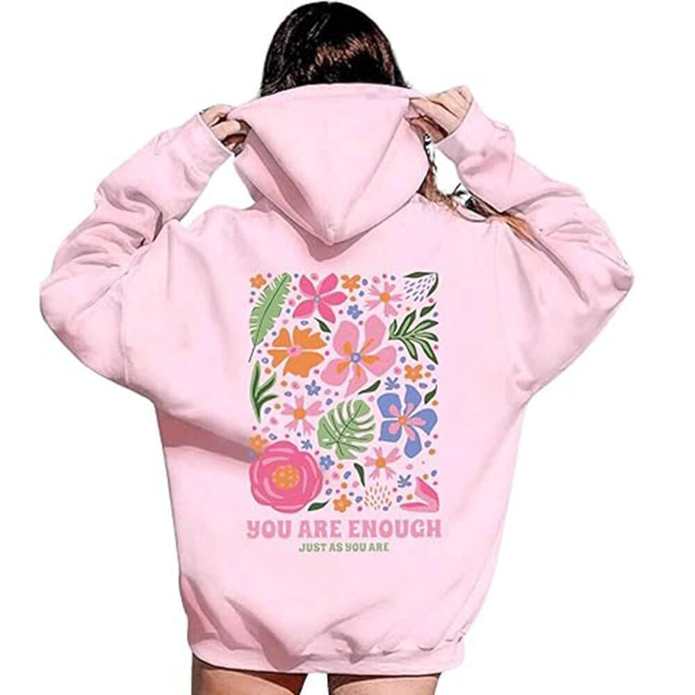 New SOLY HUX Women's Flower Letter Printed Drawstring Hoodie Coat