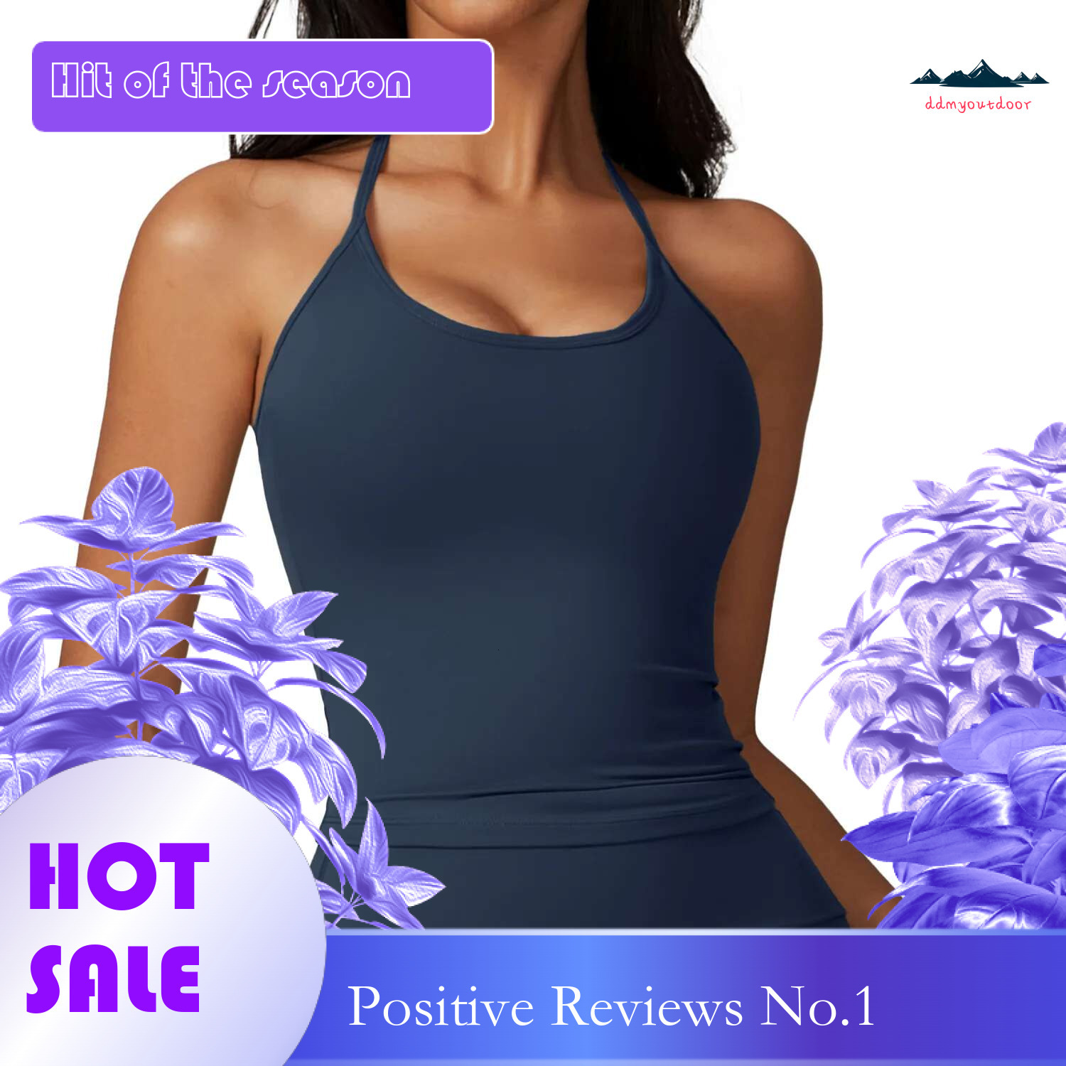 Ddmyoutdoor China Domestic Mermaid Curve Strap Neck Beauty Back Yoga Vest With Chest Pad Casual Tight Sports Quick Drying Fiess Top For Women
