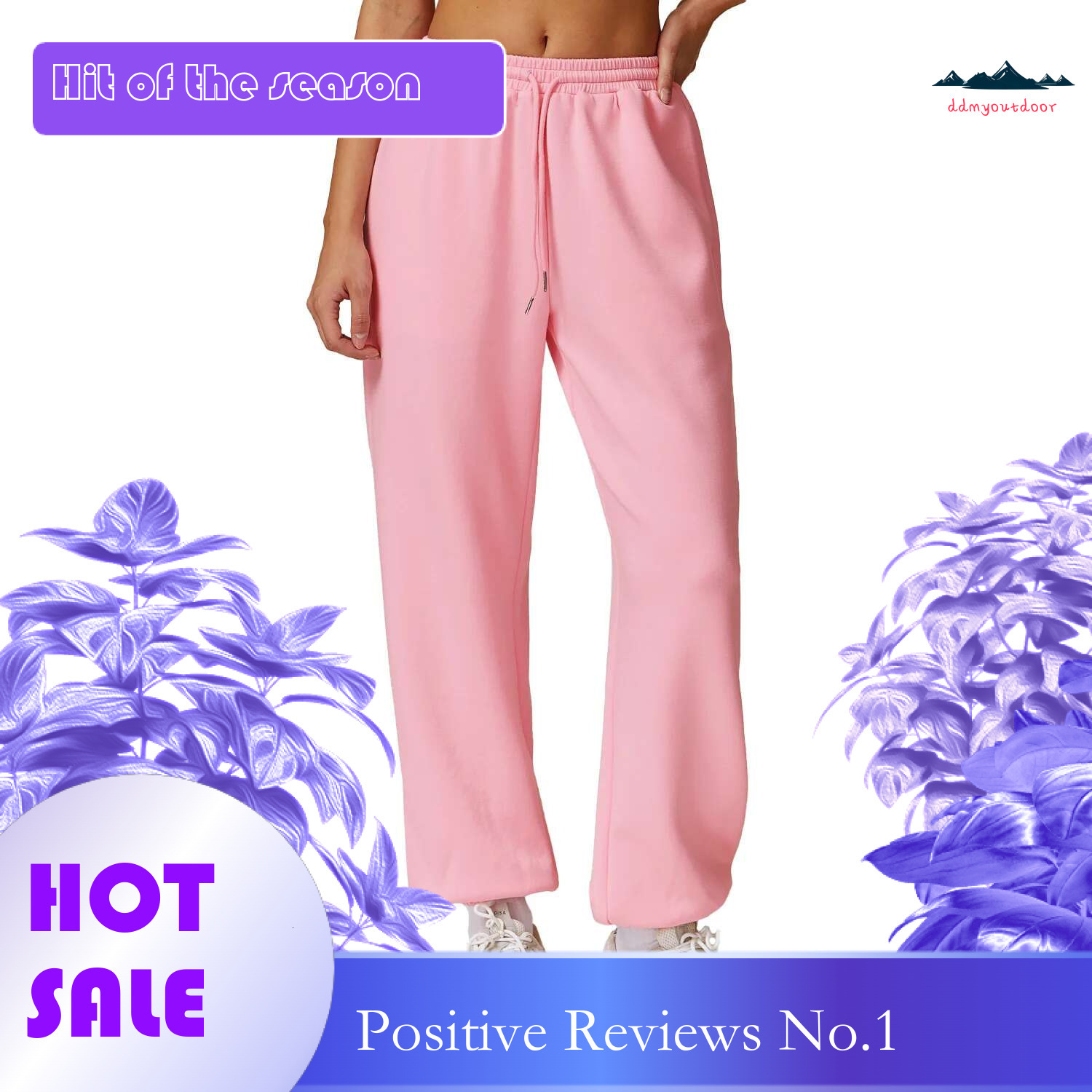 Ddmyoutdoor China Domestic Mermaid Curve Spring New High Waist Casual Loose Sweat Straight Outer Wear All Match Sports Foot Pants