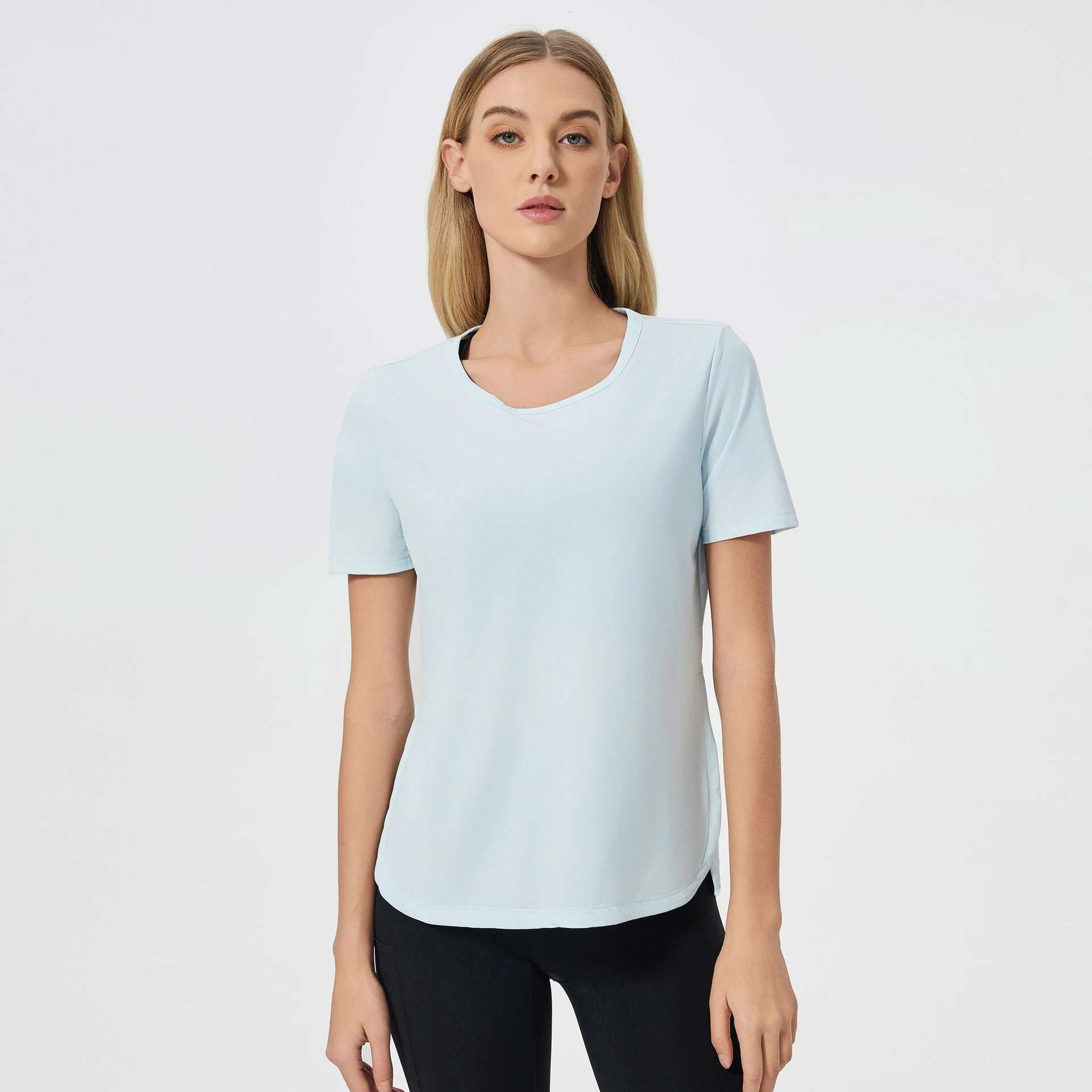 Ddmyoutdoor China Domestic Mermaid Curve Summer Loose Breathable Yoga Clothes Top Women S Side Split Quick Drying Running Fiess Short Sleeve