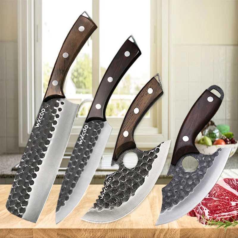 Stainless Steel Kitchen Knives Full Tang Forged Boning Knife Meat Cleaver Butcher Knife Utility Knife with Cover Knife SuppliesXJ250117