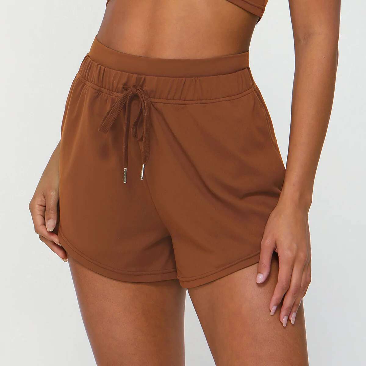 Ddmyoutdoor China Domestic Mermaid Curve Fake Two Piece Drawstring Waist Sports Shorts With Pocket Summer Workout Loose Casual Three Piece Pants For W