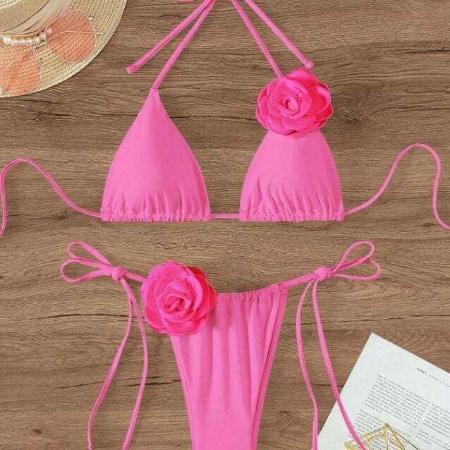 2025 New 3D Flower Set Fashion Sexy Swimsuit Bikini Women's Luxury Bikini Beach Wear Bikini Designer Swim Triangle Bikini New Product New Arrival