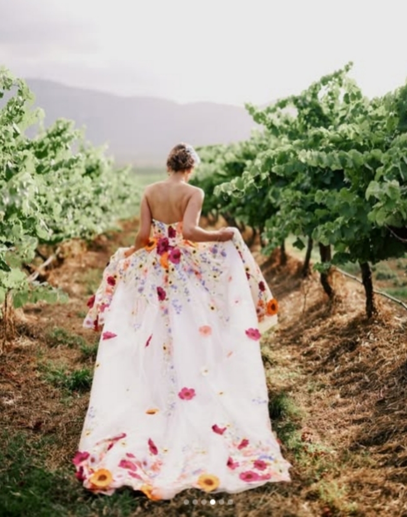 Romantic Floral Lace A-Line Wedding Dresses Colorful Pastrol Bridal Gowns Appliques Sweetheart Strapless Flowers Long Tulle Vestido De Novia 2025