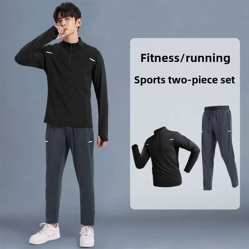 Ddmyoutdoor China Domestic Running Fiess Half Zip Quick Dry Top Outdoor Basketball Cycg Training In Spring Autumn Men S Sportswear Set