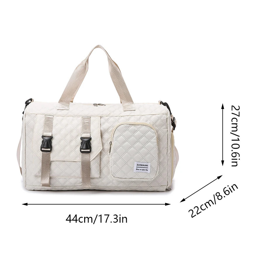 Durable Nylon Travel Duffle Bag Portable Sports Gym for Overnight Trips Shoulder Duffel Training Spacious Argyle 250114